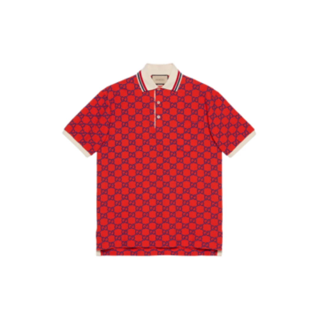 全新未使用 GUCCI/古驰 满印Polo领短袖Polo衫 /M码/A00794