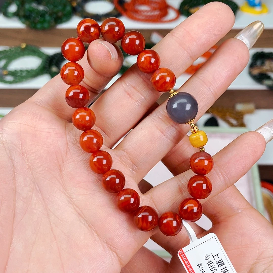 南红玛瑙手链未镶嵌