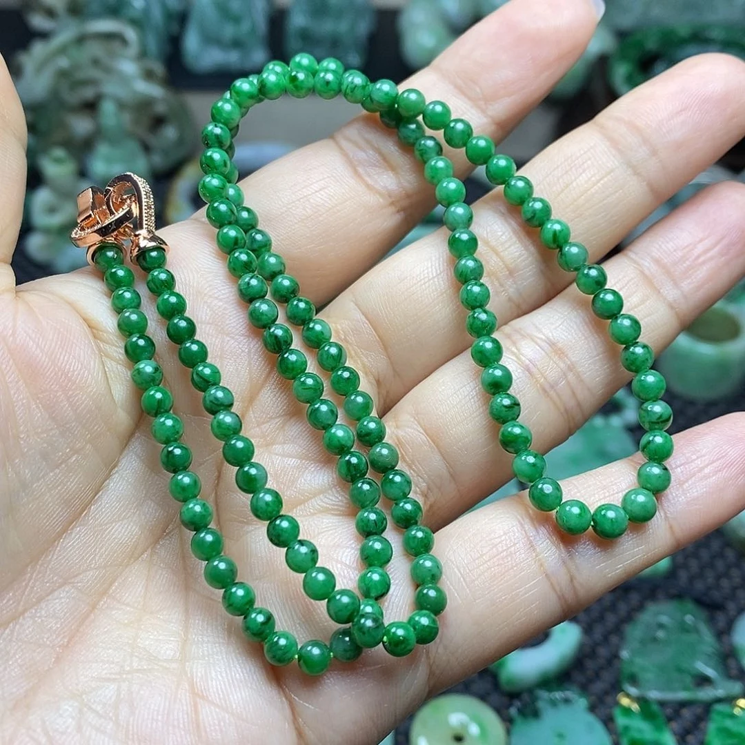 翡翠挂件未镶嵌缅甸天然翡翠项链