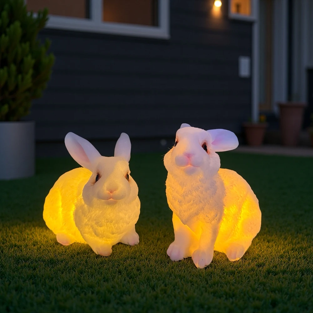 太阳能led发光兔子灯户外防水动物灯别墅庭院亮化装饰氛围草坪灯