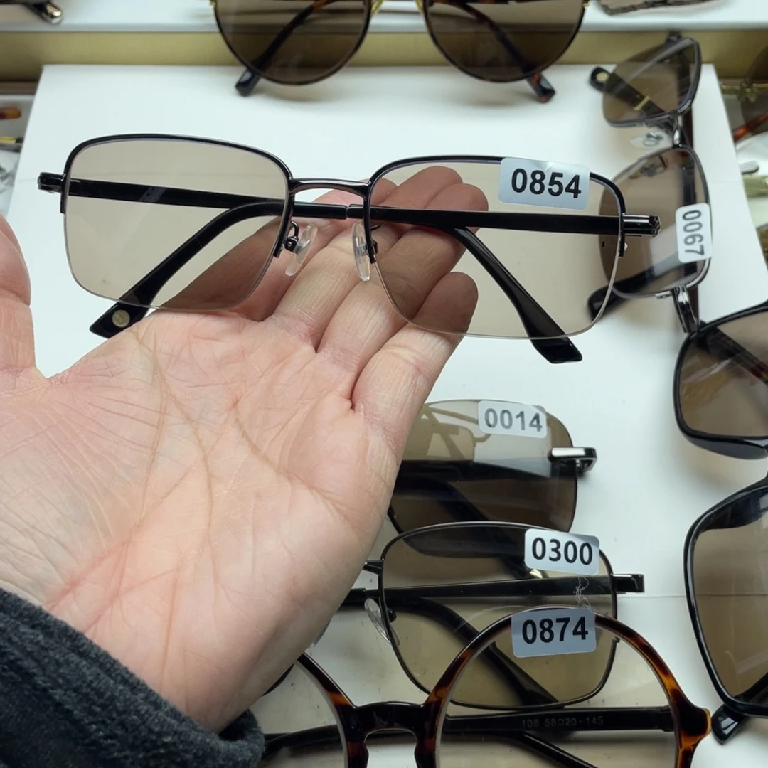 茶水晶半框眼镜 0854