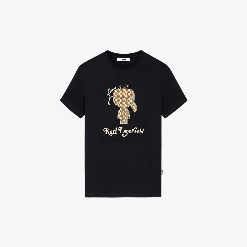 【官方男装】KARL LAGERFELD卡尔拉格斐卡通图白色短袖T恤E42M1704