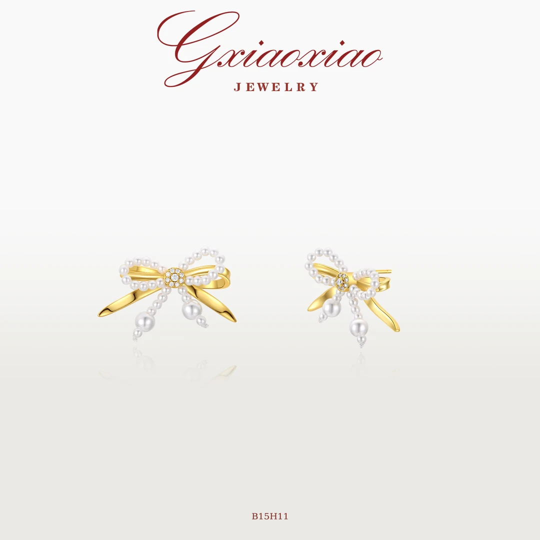 G XIAOXIAO 气质百搭优雅仙气蝴蝶结耳环 B15H11