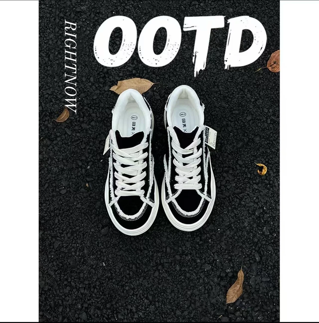 美式街头复古穿搭男士帆布鞋休闲厚底内增高潮流舒适通勤百搭板鞋