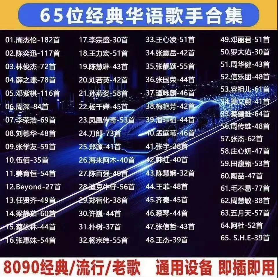 车载音乐u盘经典流行热门歌曲华语乐坛老歌手合集mp3高品质优盘