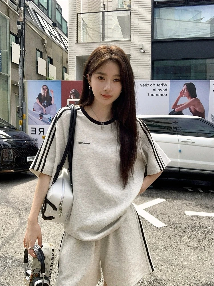 休闲运动时尚套装夏季洋气脏脏风流苏丁达尔风慵懒风8126