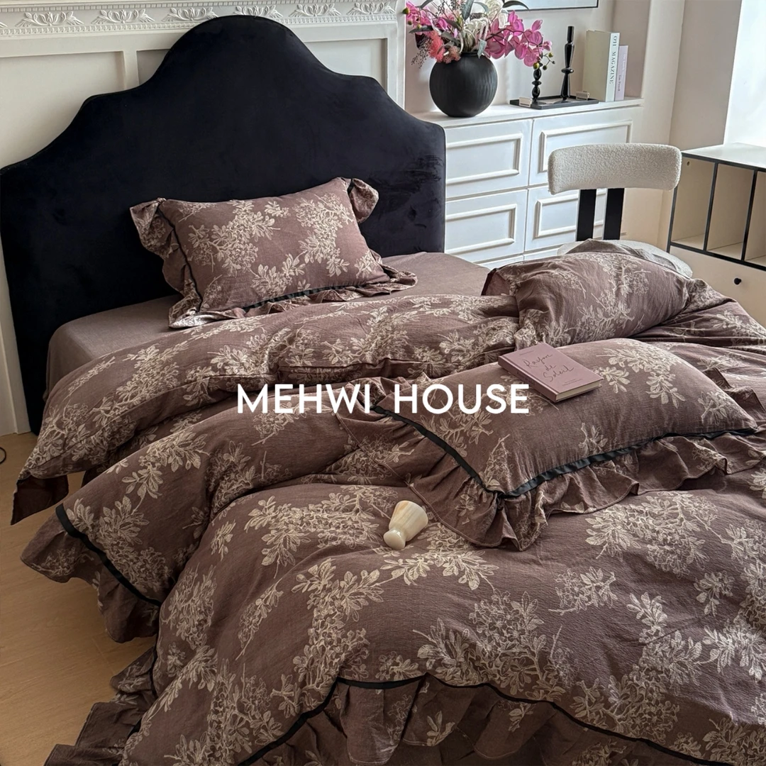 【MEHWI】新款法式柔软高级感大花边亲肤轻奢床单被套四件套