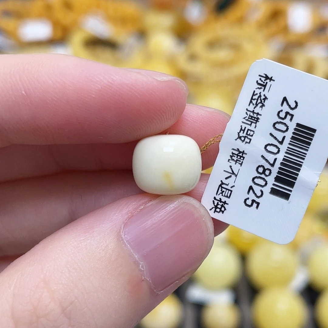 蜜蜡未镶嵌珠宝奇石老型珠白蜡奶白金丝10.3m m