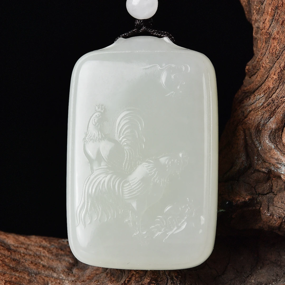 天然和田玉生肖鸡吊坠男女款属相鸡玉坠高档玉石项链挂件