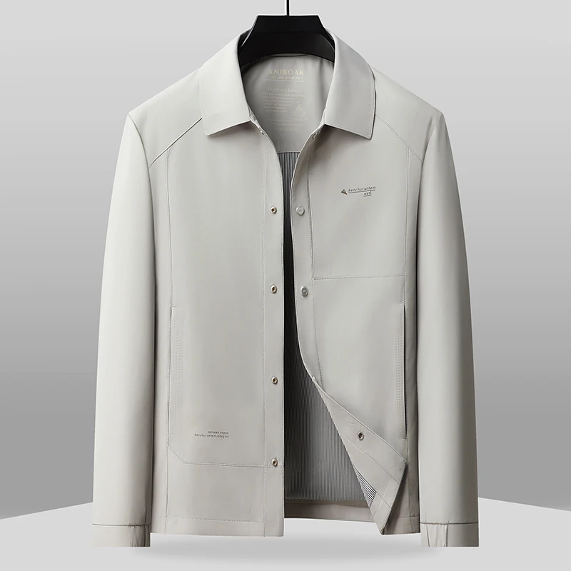 外套男士男装春季夹克休闲商务翻领上衣中青年时尚立领百搭春秋季