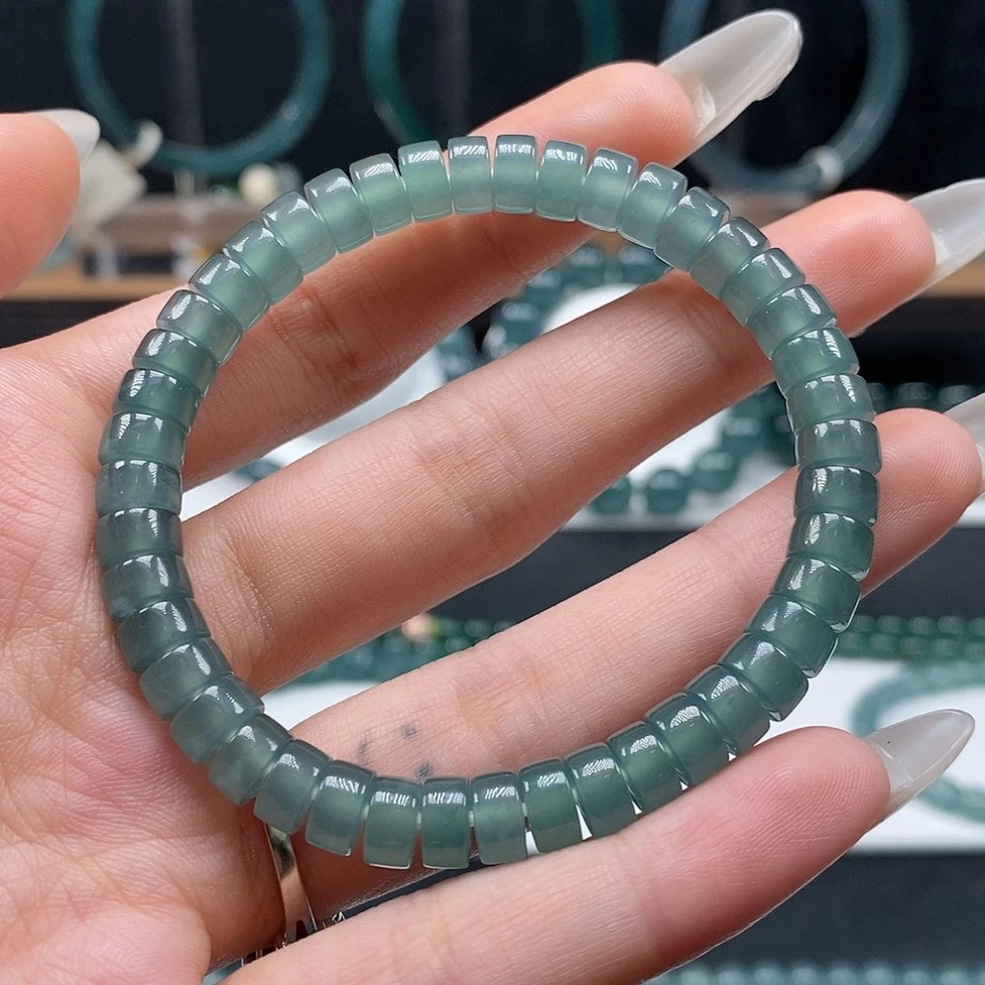 未镶嵌手链翡翠6.9mm药片手串