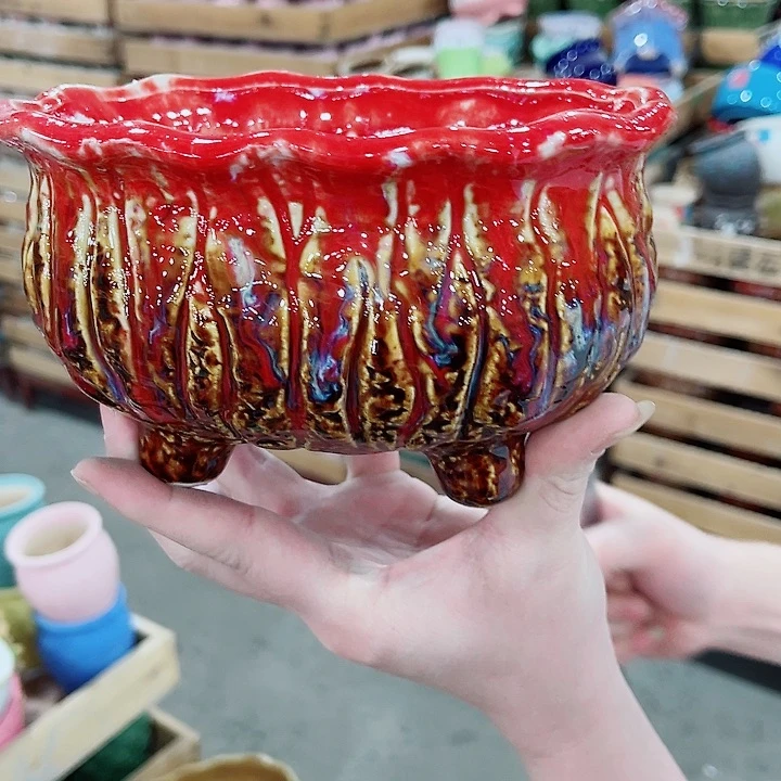 有孔，凑10元包邮陶瓷花盆发货！