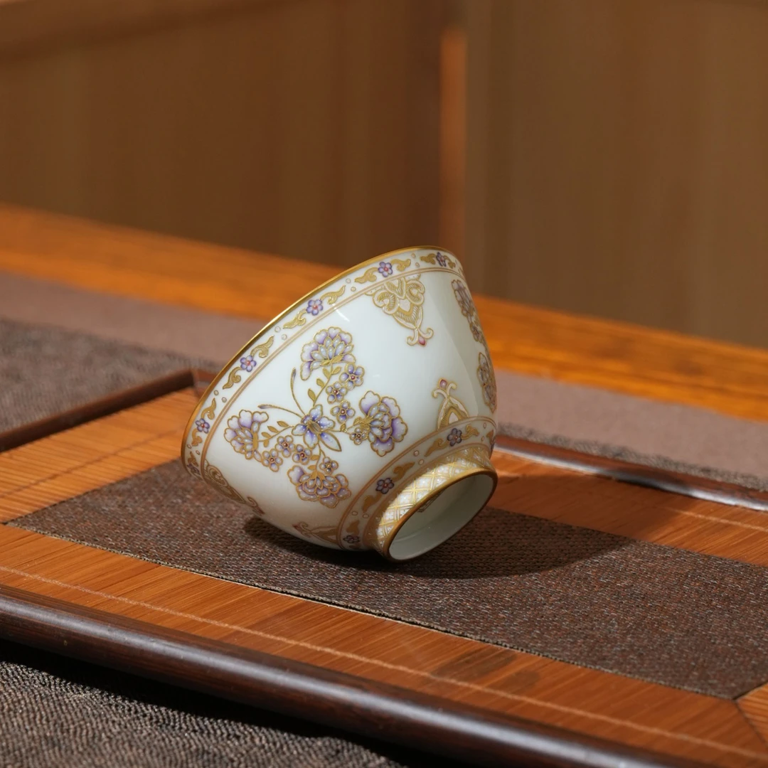 溢珍堂 蓝韵蝶舞撇口杯