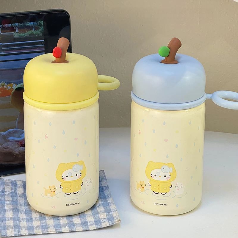 可爱杯子2025新款保温杯女生高颜值学生上学专用便携小巧水杯kt猫