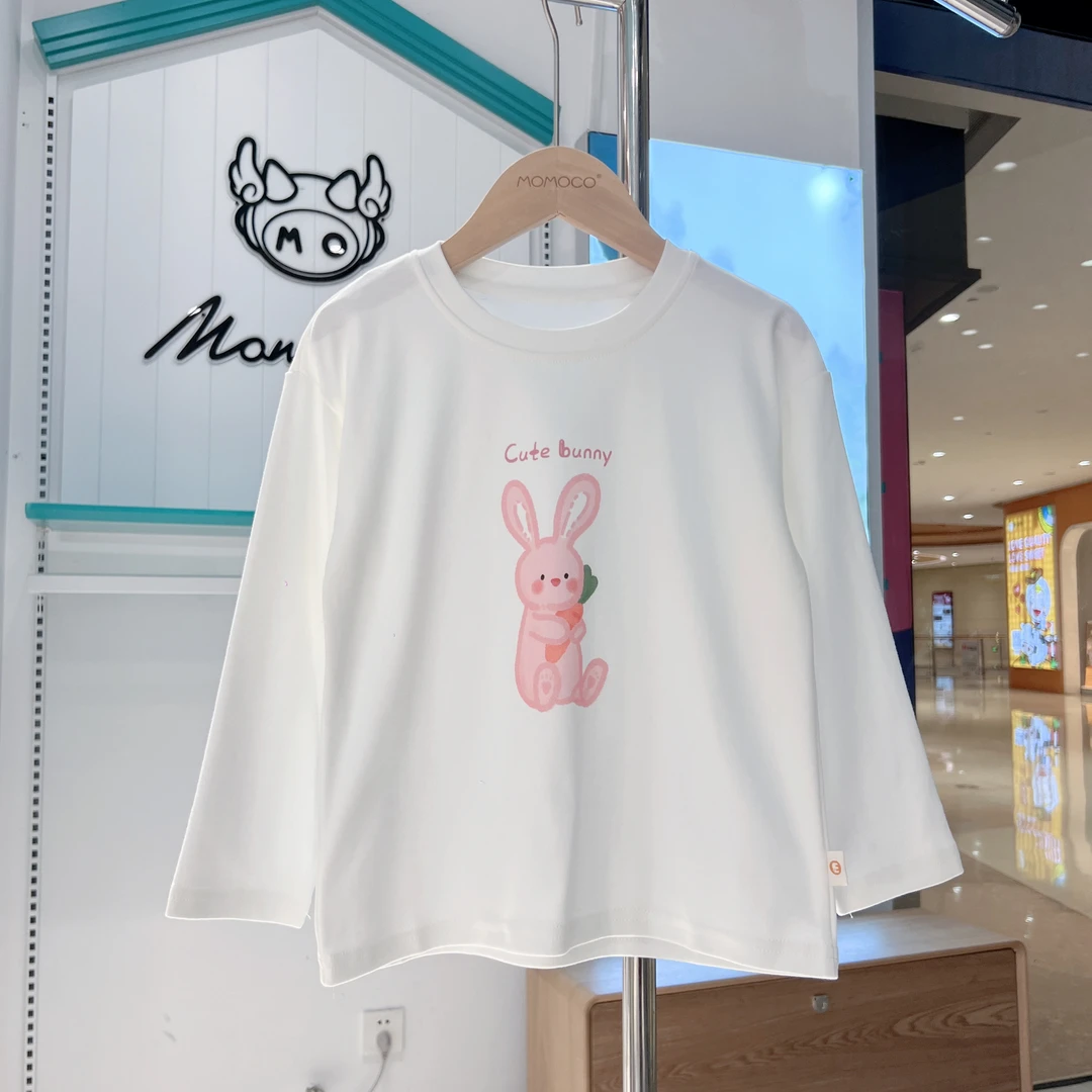 MOMOCO女童春秋季欧若风小兔子插肩袖女童T恤77580235021
