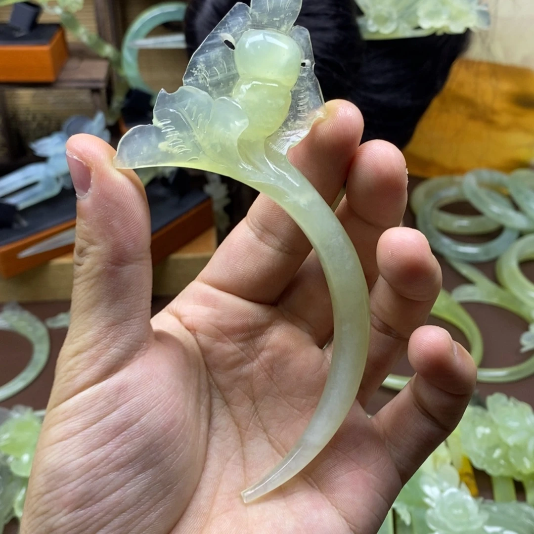 未镶嵌蛇纹石玉发饰