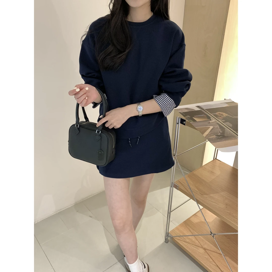 【NO退NO换】J-33179#韩系松弛感卫衣套装（卫衣+半裙）（内安全裤）