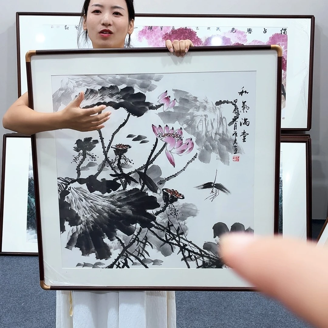 国画手绘作品80×80尺寸