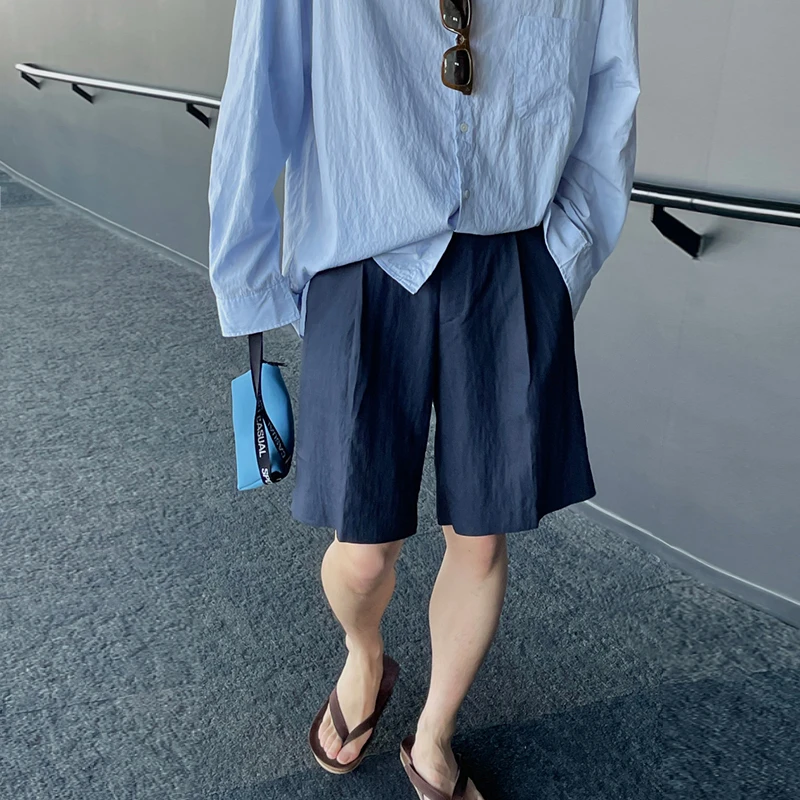 ascloqiao夏季新款高级感透气免烫男士休闲短裤韩版百搭大裤衩潮