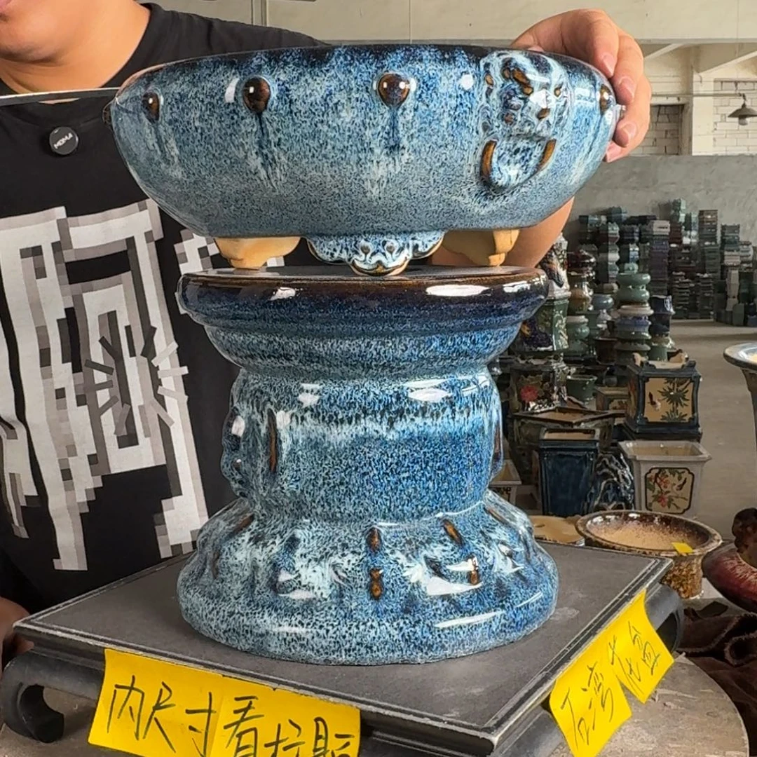 。一风堂石湾花盆 内24*8总高32
