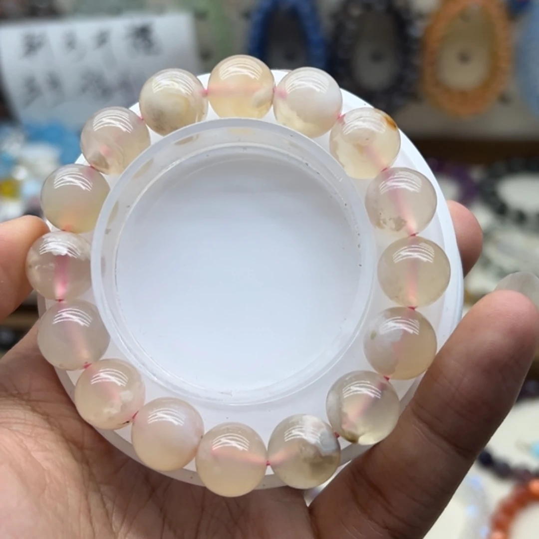 水晶未镶嵌手链12.8咪樱花玛瑙