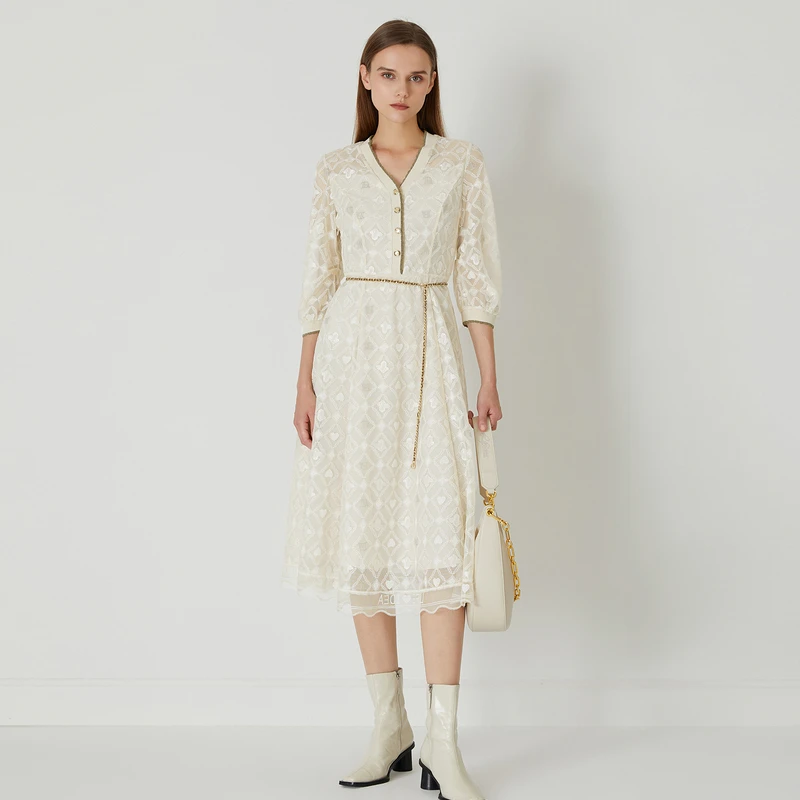 【尚雅】莱芙艾迪儿中长袖连衣裙1E1L94201