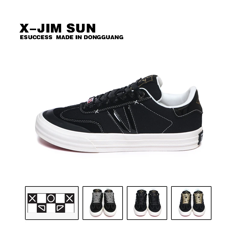 击上滑板鞋鞋复古美式德训鞋休闲潮流百搭男女通用情侣系带金刚黑