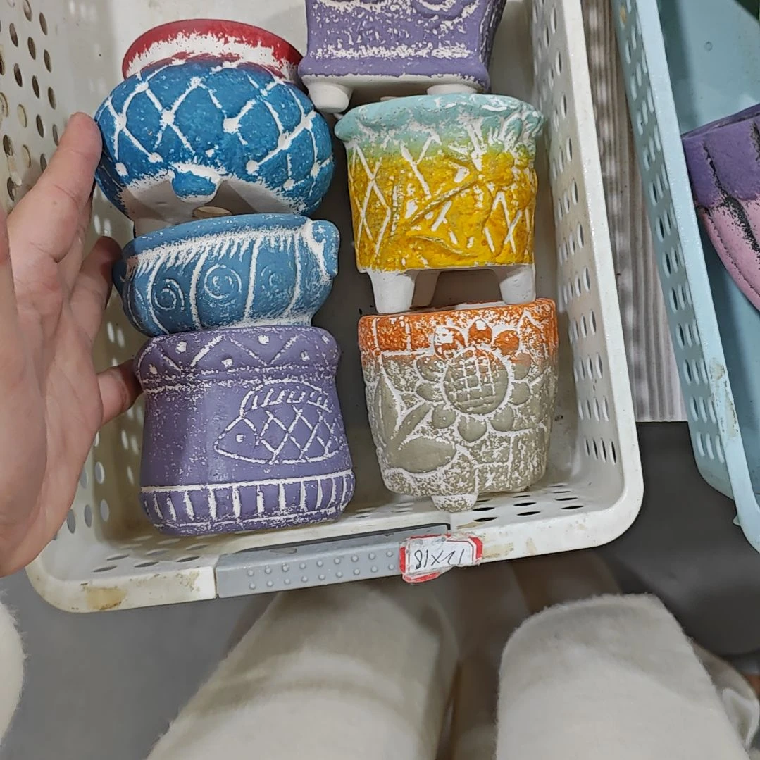 红陶吸水透气的白陶花盆凑满12发货