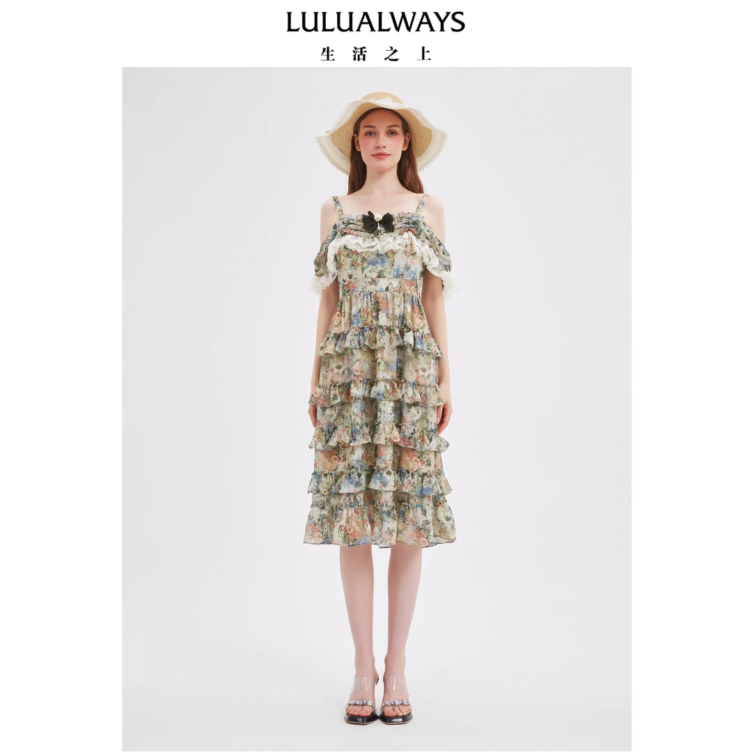 LULUALWAYS我爱露露25秋季新款【花园叙事】法式浪漫风吊带连衣裙