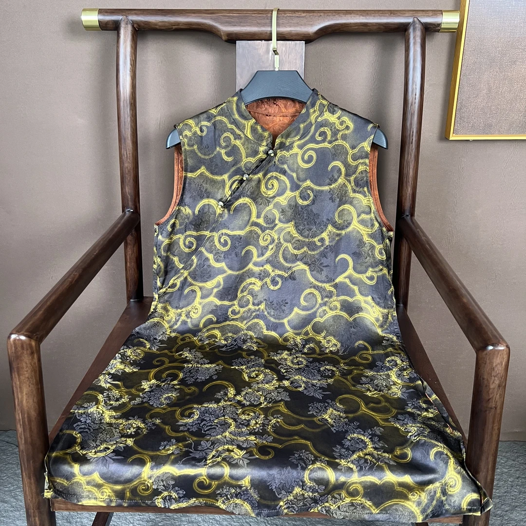 时尚女装双面穿背心马夹薄款无袖马甲新 中式 中国风女装