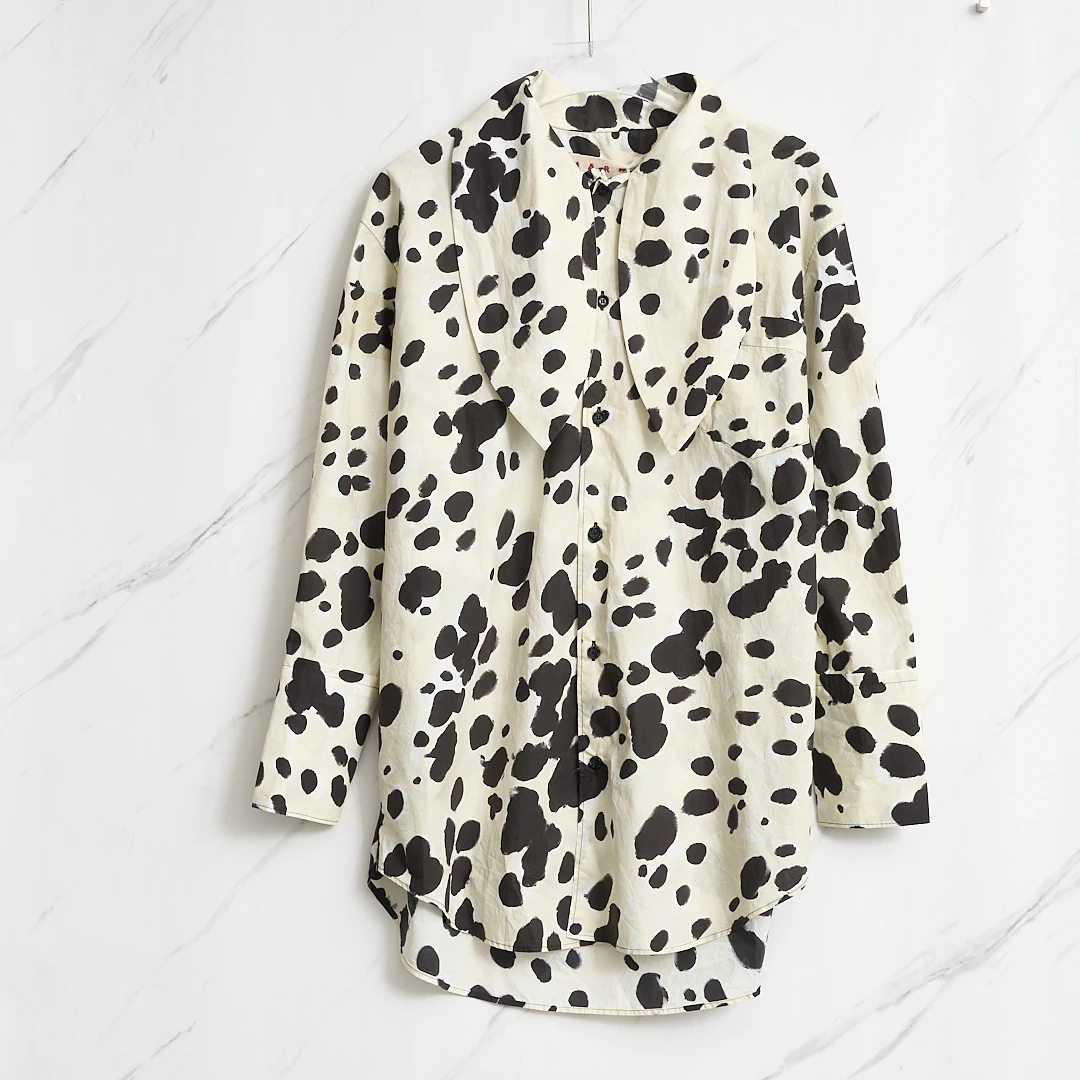 全新未使用/MARNI女士奶牛印花衬衣/MRGU00272