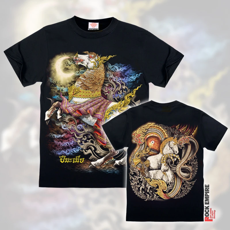 十二生肖 纯棉印花T恤 生肖马宽松潮流个性圆领