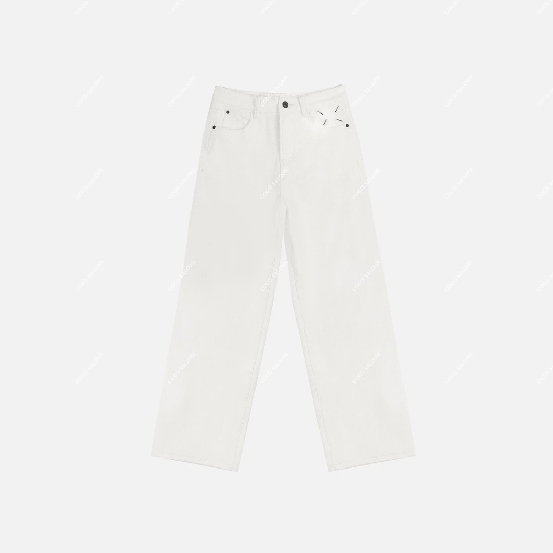 安安推荐【黑色星期】天丝新款四面弹刺绣直筒牛仔裤BL-WCKSB1736