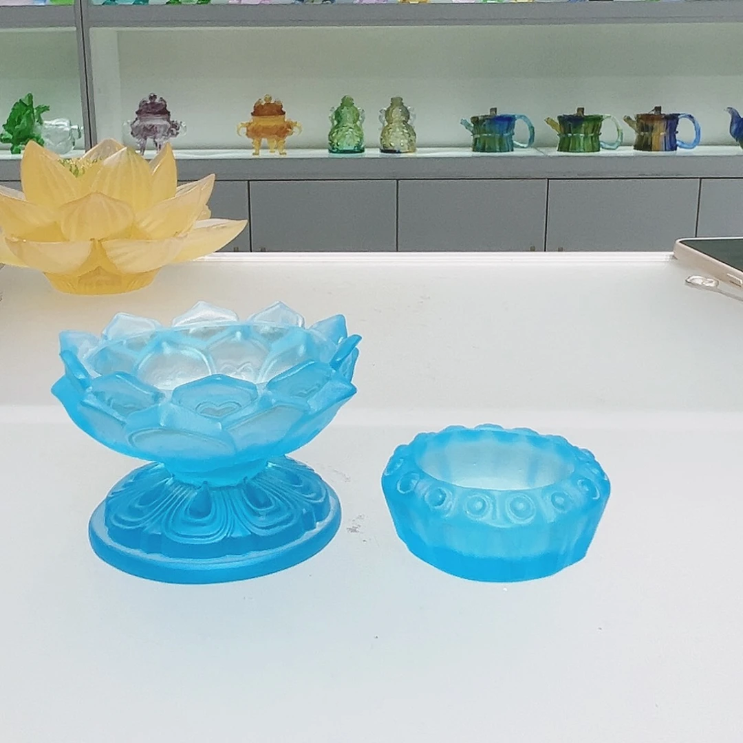 【闪购商品】手工艺品琉璃两个烛台三个莲子心