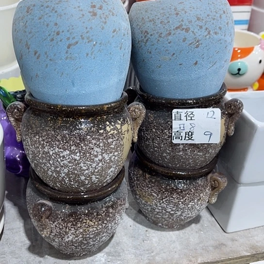 多肉绿植陶瓷花盆9.9包邮，有孔，微瑕