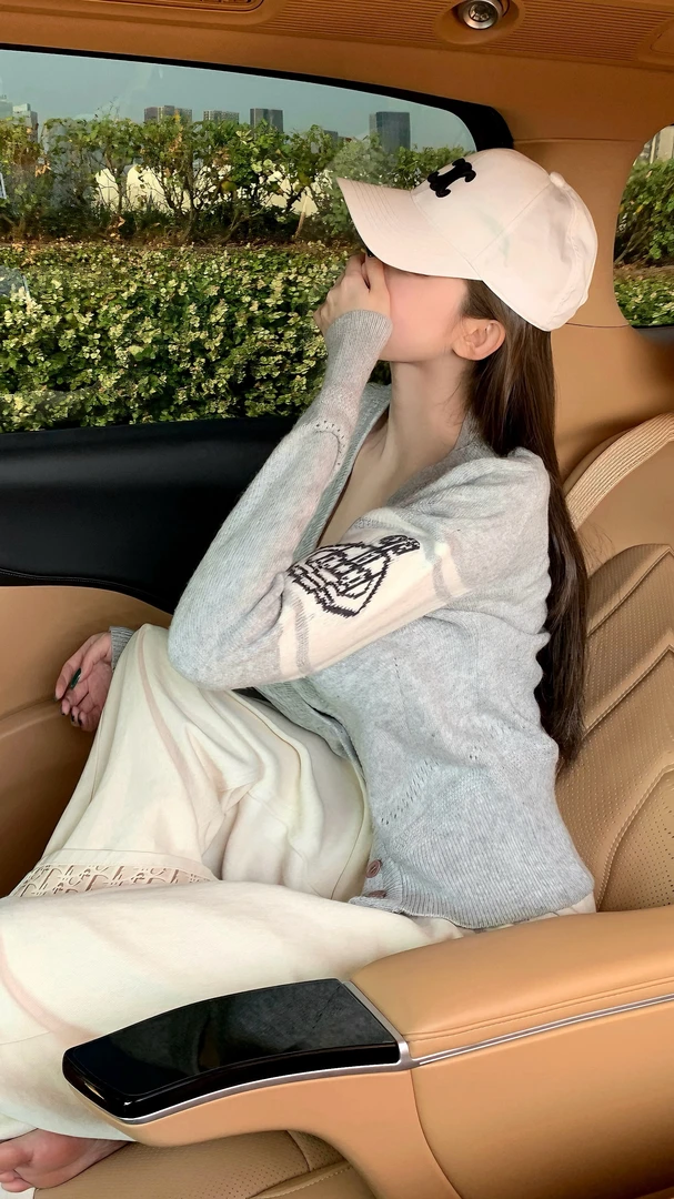 IS LULU |V‘W单排扣提花休闲针织开衫