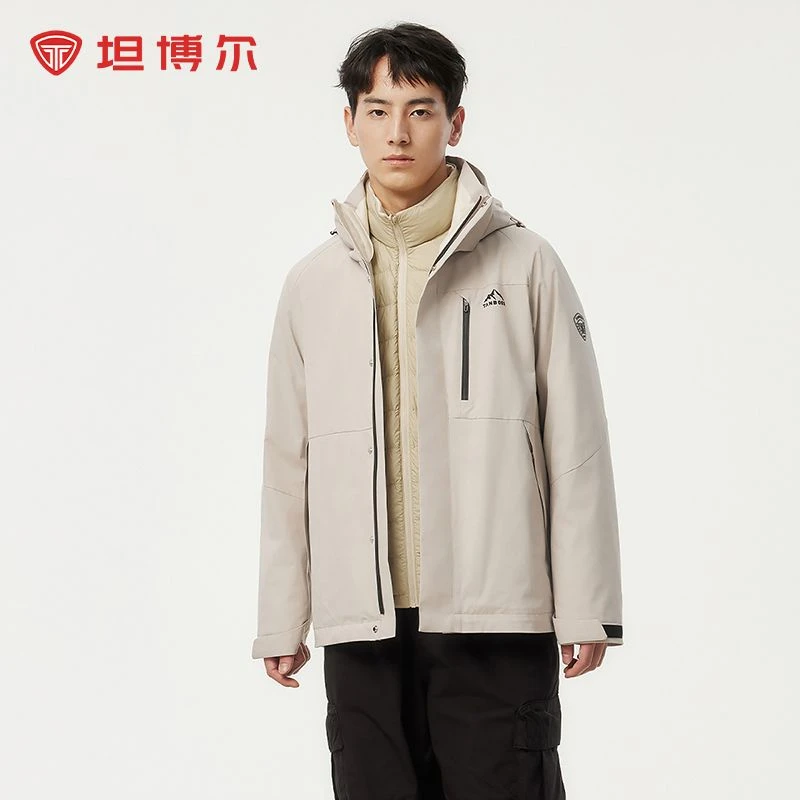 坦博尔24年新款羽绒服情侣户外运动可脱卸内胆冲锋外套TEF560531D