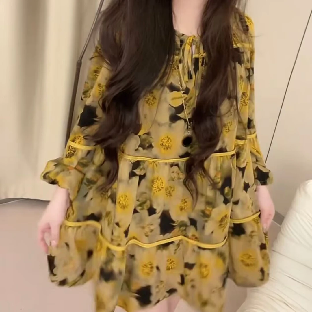 欧货时尚洋气碎花轻奢衬衣女2025春新高级感漂亮穿搭上衣长袖裙潮