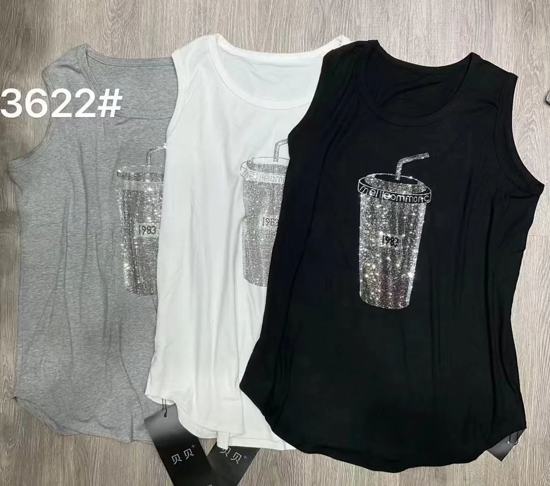 【蜜爷家】水杯烫钻背心3622#