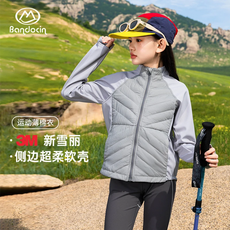 【新雪丽棉】半度闲女童户外轻棉衣秋季新款保暖修身轻量化棉服外套