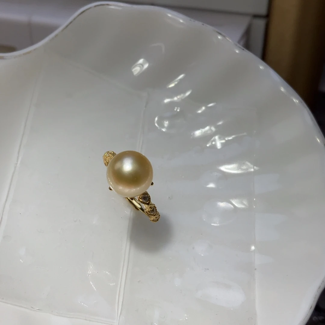 银S925镶嵌海水珍珠戒圈