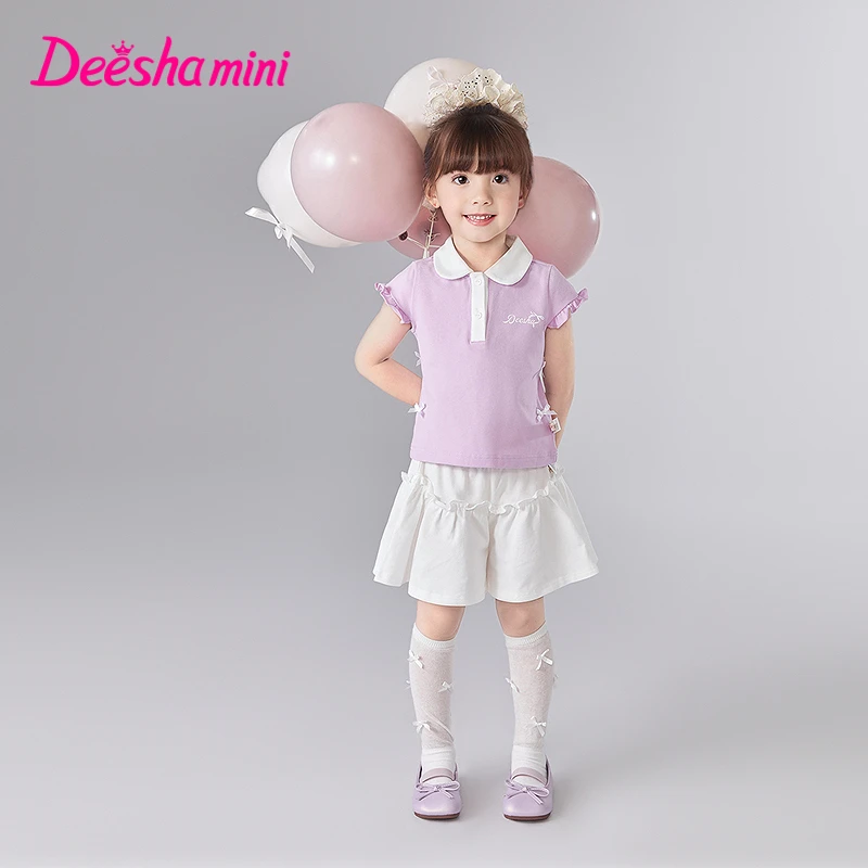 DEESHA/笛莎套装2025新款女宝时尚洋气百塔polo套-13252T305