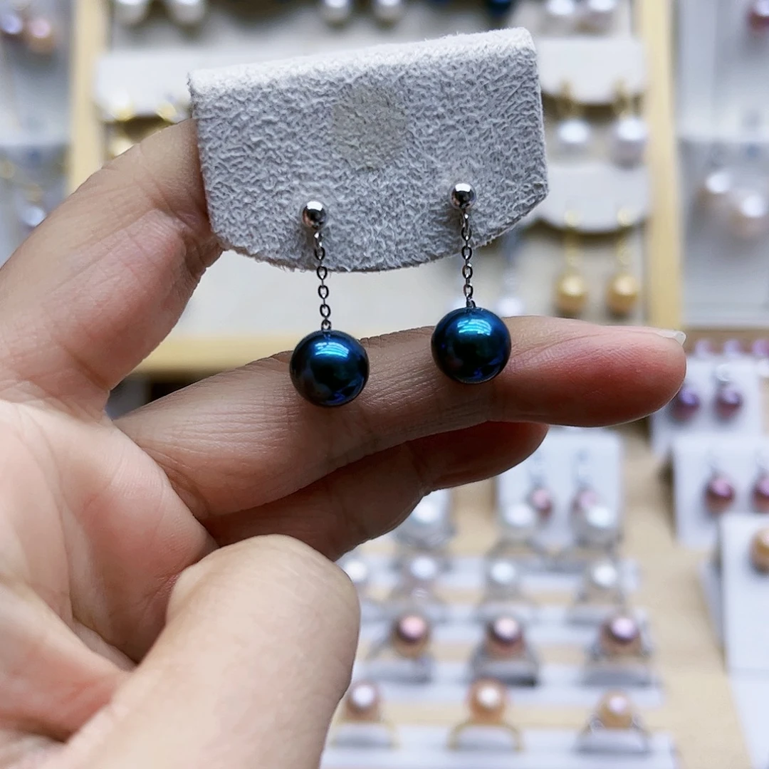 淡水珍珠耳饰银S925镶嵌