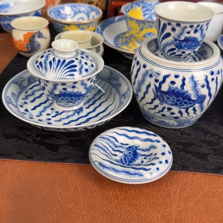 摆件景德镇陶瓷景德镇陶瓷茶器套组