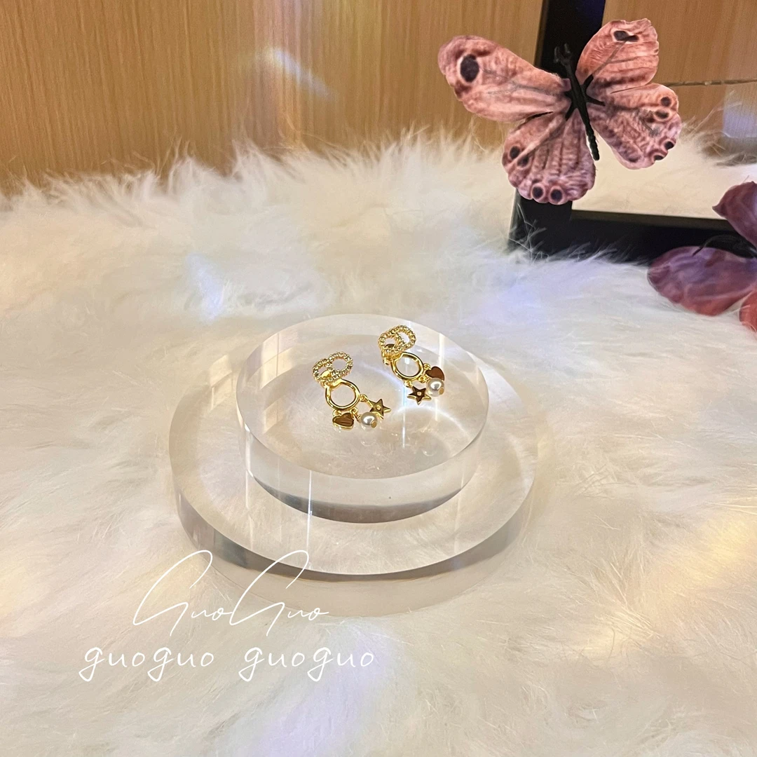 铜合金耳饰 字母百搭小众星星耳环