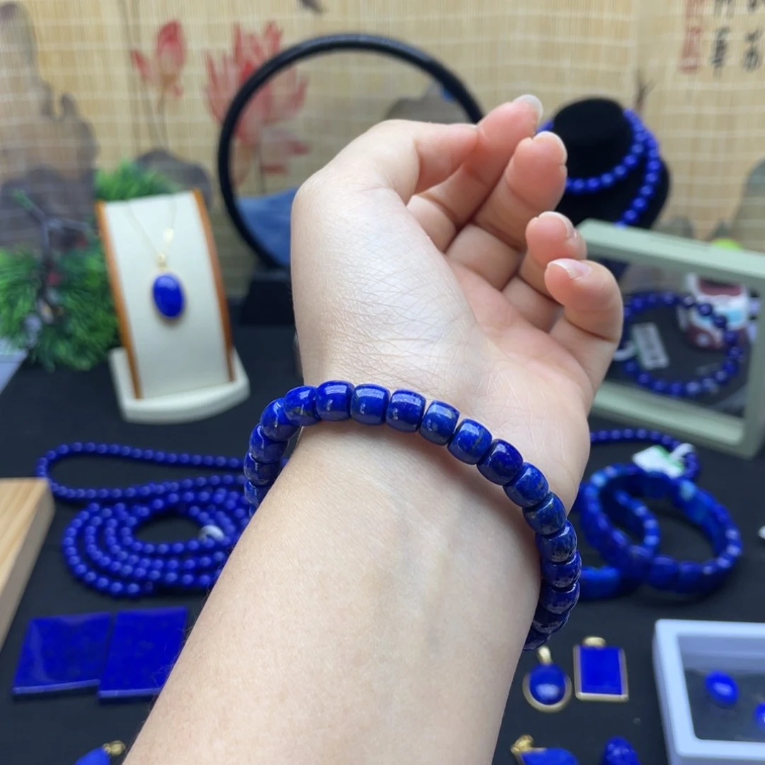 未镶嵌青金石手链7m m