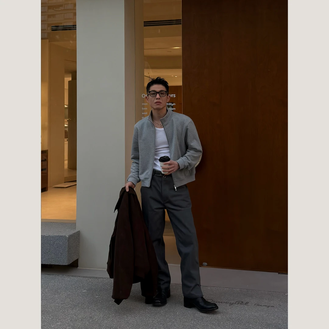 DUPU CONTRACTED 主推/叠搭健身专用 全棉内拉毛基础合身卫衣外套