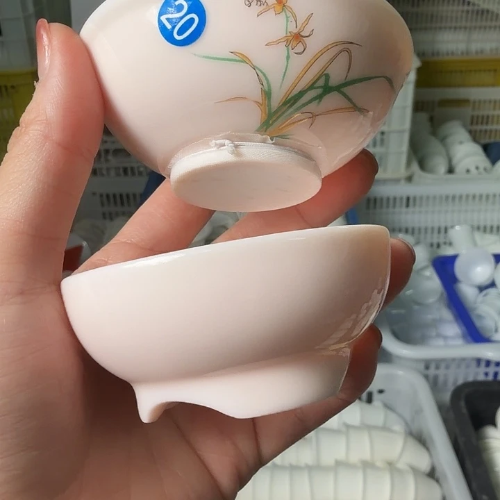 清仓福利款羊脂玉釉烧网纱茶漏20