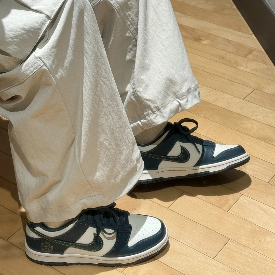 NIKE/耐克Dunk Low GS 白绿舒适防滑耐磨低帮板鞋 官方正品