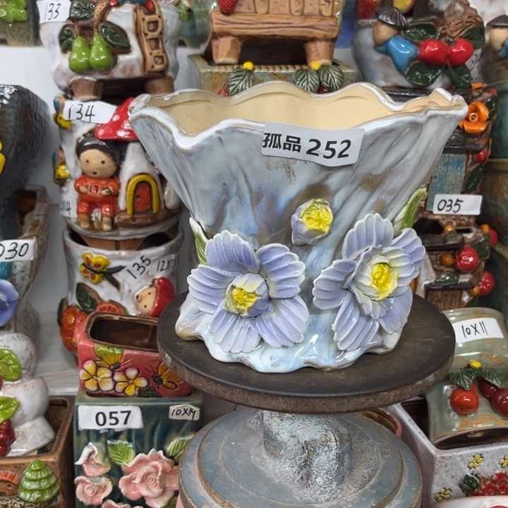 紫砂花盆粗陶材质多肉花盆252